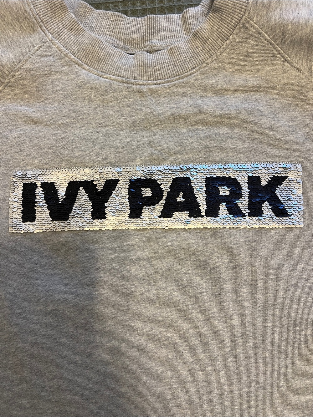 IVY PARK Light Gray Crewneck Sweatshirt with Black Logo - Picture 5 of 11